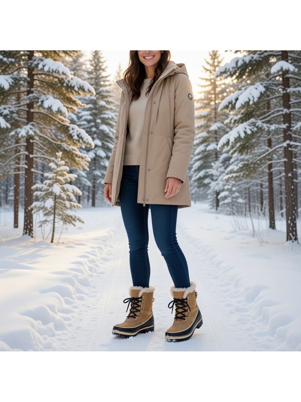 Sorel Tivoli II Women’s Size 7 Curry Tan Suede Waterproof Snow Boots Faux Fur